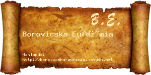 Borovicska Eufémia névjegykártya